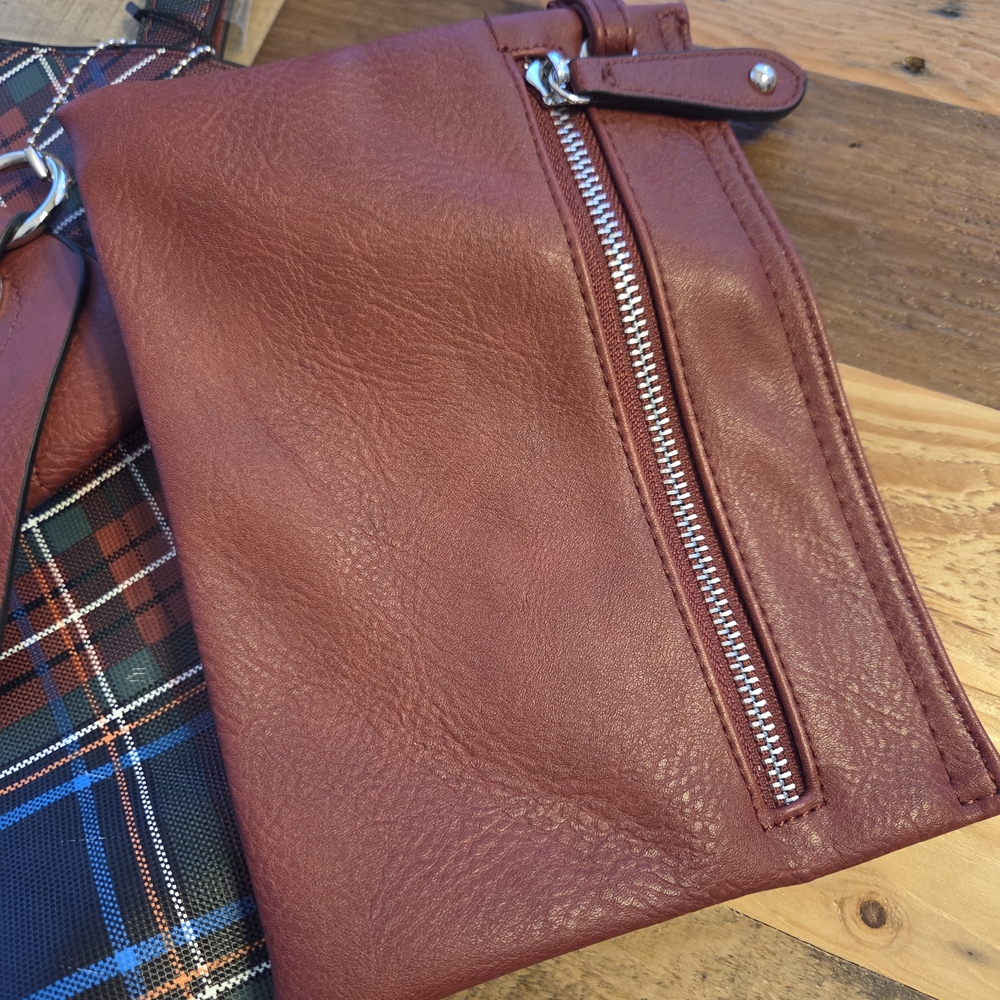 K. Carroll Plaid Reversible Tote Bag with Bow And Small Pouch - Picture 4 of 11